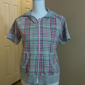 Le Tigre Plaid Zip Sweatshirt Hoodie - XL